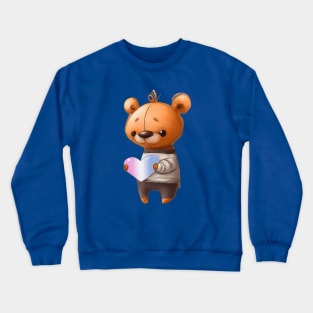 Teddy Bear with Trans Pride Heart Crewneck Sweatshirt